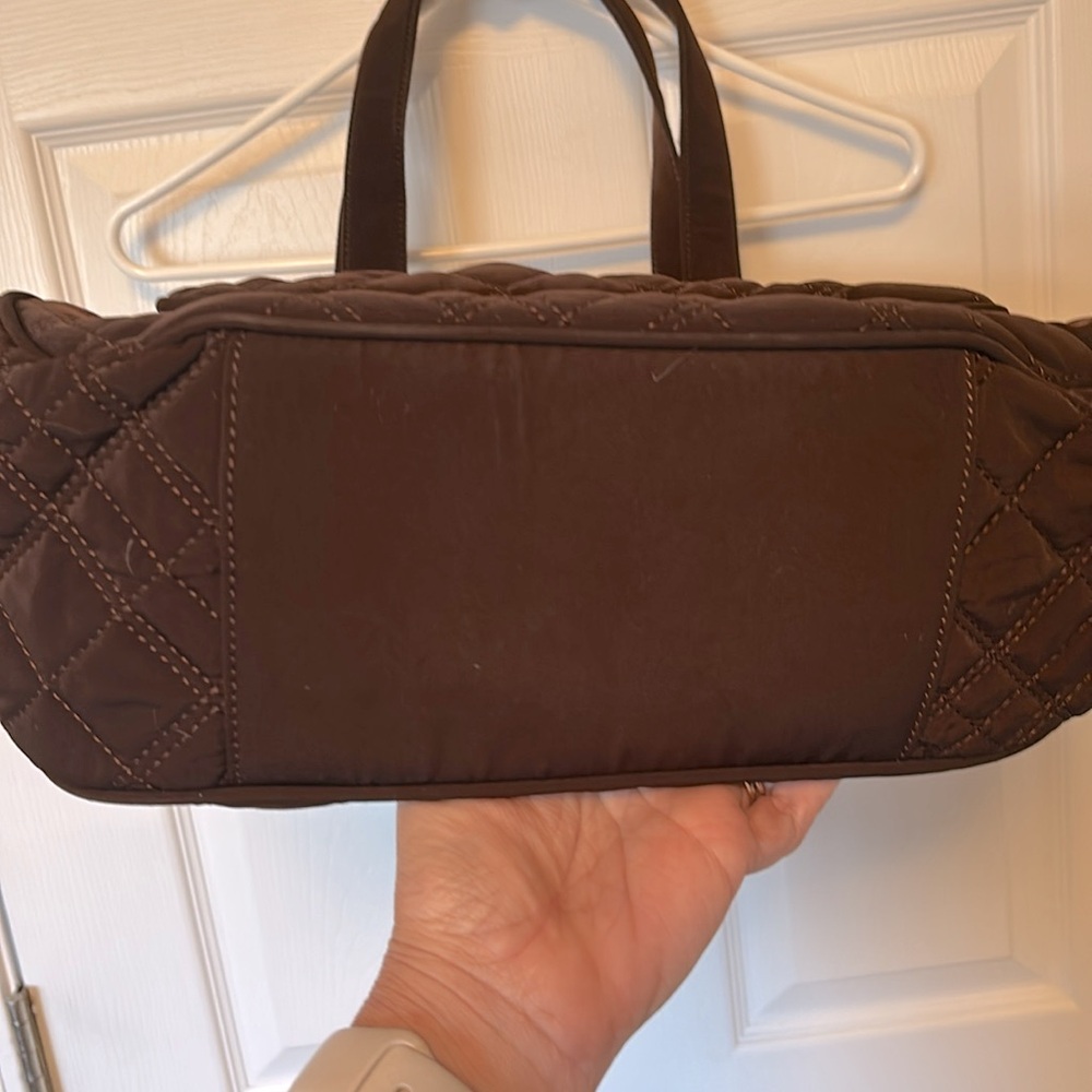 Vera Bradley Large Brown Quilted Shoulder / Tote Bag with Zebra Print Interior - Picture 11 of 11
